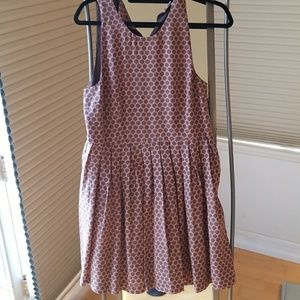 Joie, size M, pink and grey flared tank dress